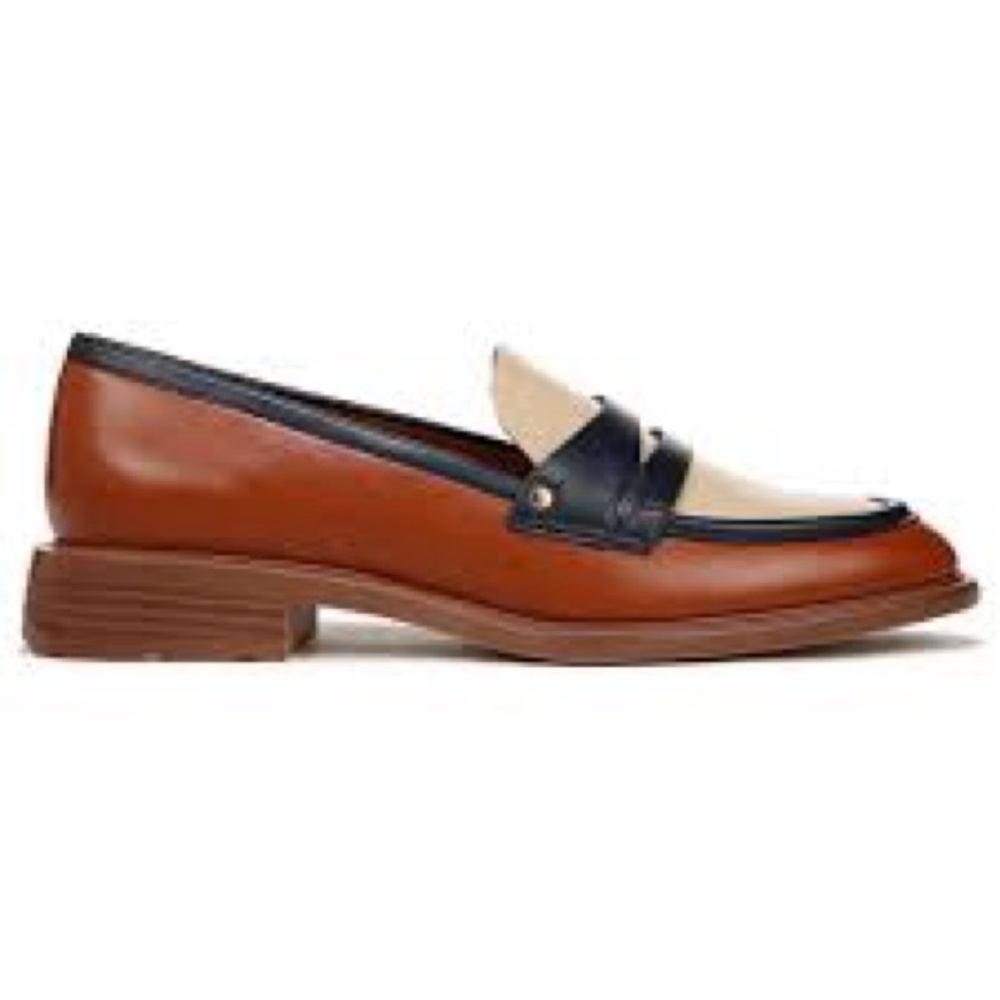 FRANCO SARTO EDITH 2 PENNY LOAFERS IN BISCUIT BROWN FAUX LEATHER 9.5 - Picture 3 of 12
